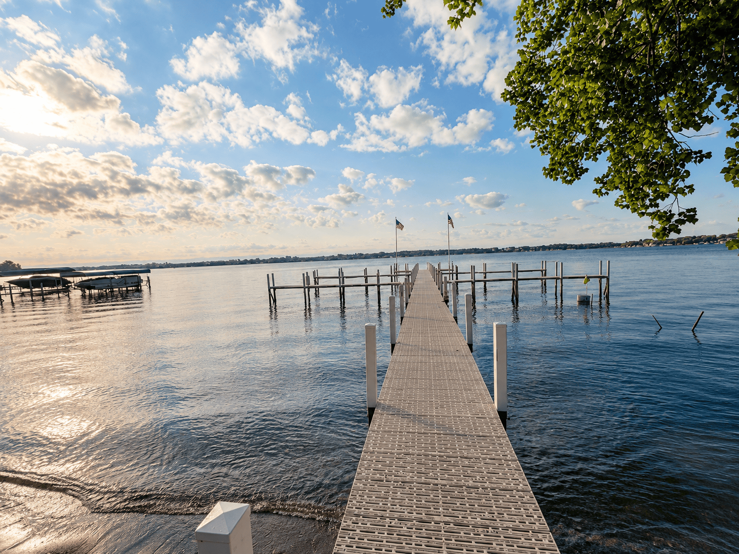 Community dock and lake access at The Waterline Okoboji