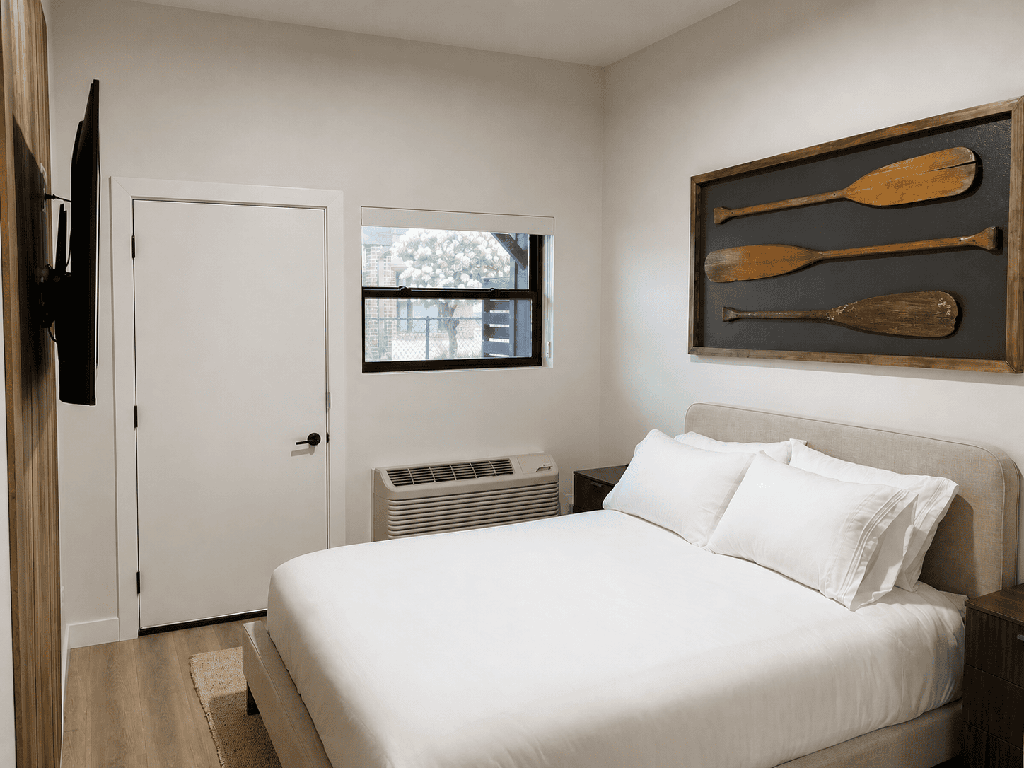 Primary queen bedroom at The Waterline Okoboji