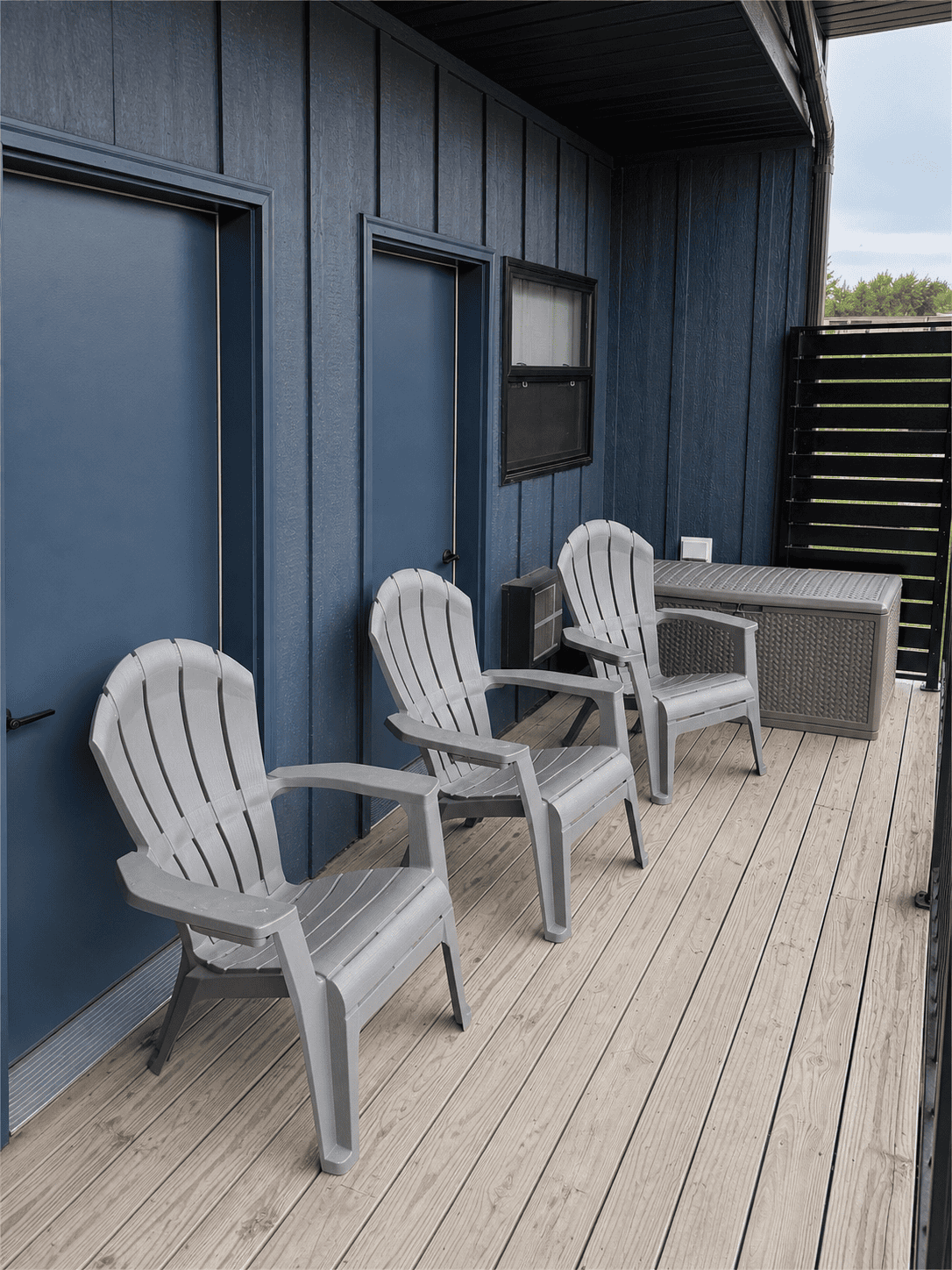 Rear patio seating at The Waterline Okoboji